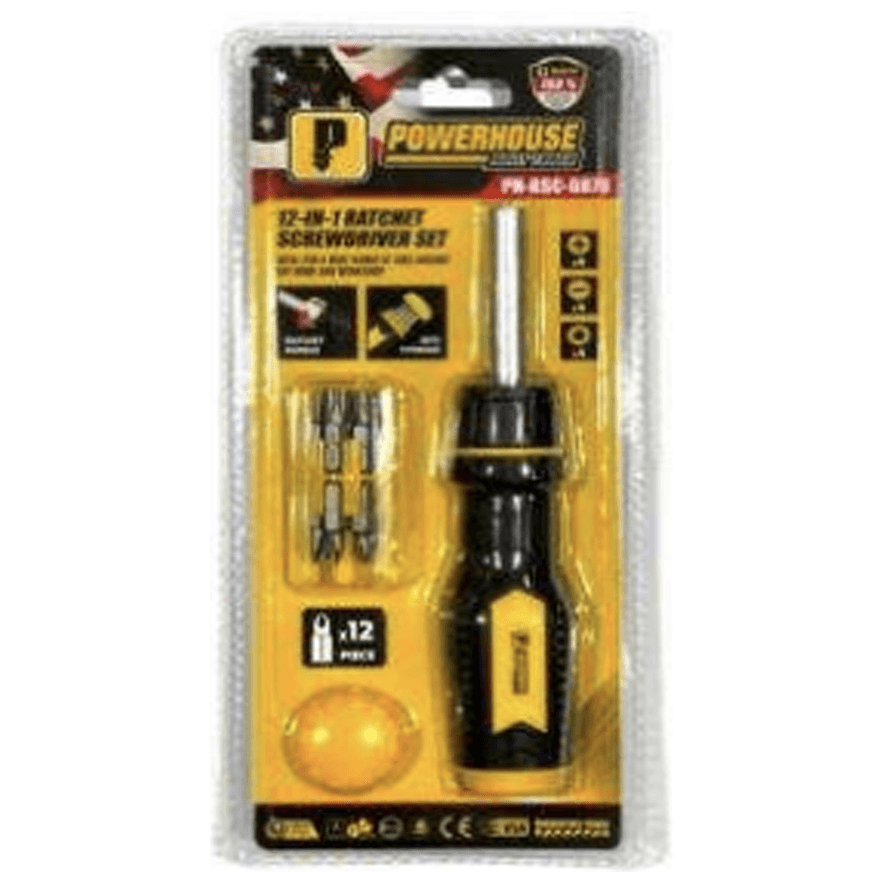 Powerhouse Cushion Grip 12in1 Rachet Screwdriver Set - KHM Megatools Corp. Powerhouse Cushion Grip 12in1 Rachet Screwdriver Set - KHM Megatools Corp.